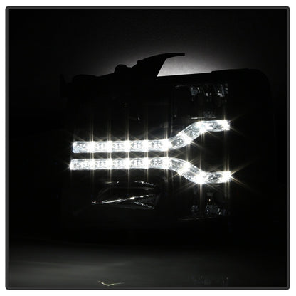 Spyder Chevy Silverado 1500 07-13 V2 Projector Headlights - LED DRL - Black PRO-YD-CS07V2-DRL-BK