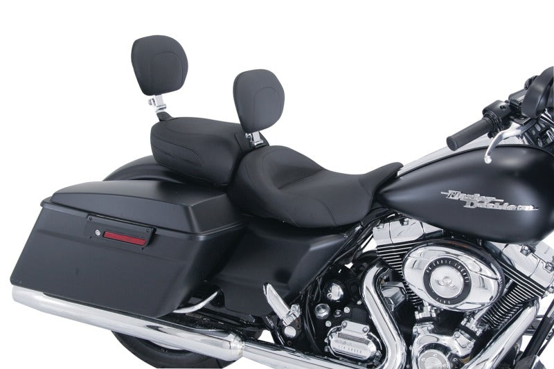 Mustang 08-21 Harley FL Touring Recessed Passenger Seat with Backrest - Black