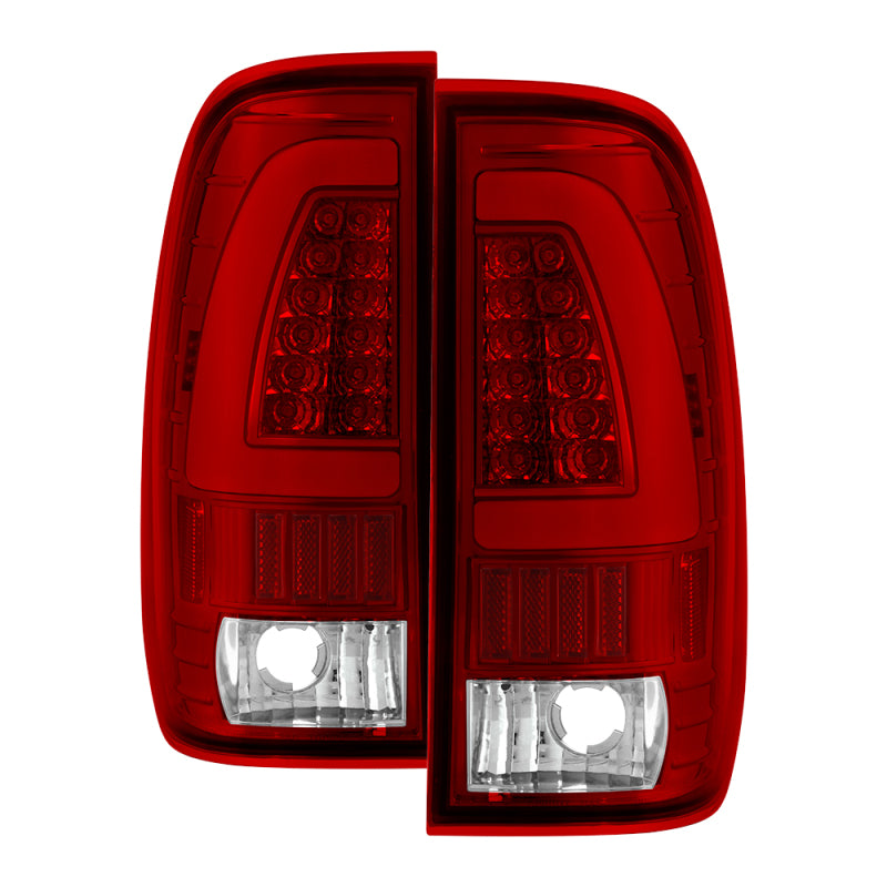 xTune Ford F150 Styleside 97-03 Light Bar LED Tail Lights - Red Clear ALT-ON-FF15097-LBLED-RC SPYDER Tail Lights