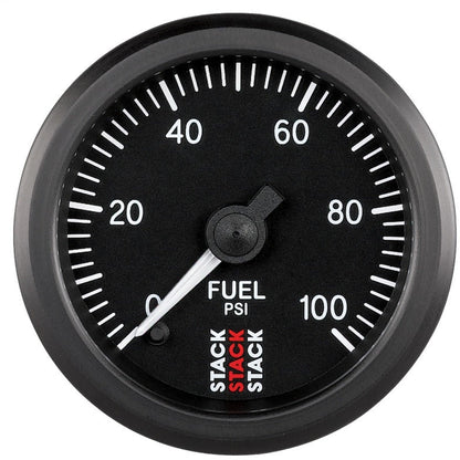 Autometer Stack 52mm 0-100 PSI 1/8in NPTF Male Pro Stepper Motor Fuel Pressure Gauge - Black AutoMeter Gauges