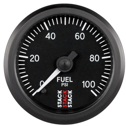 Autometer Stack 52mm 0-100 PSI 1/8in NPTF Male Pro Stepper Motor Fuel Pressure Gauge - Black AutoMeter Gauges