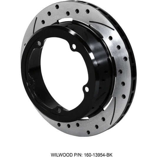 Wilwood Rotor-1.91in Offset-SRP-BLK-Drill-RH 11.00 x .810 - 5 x 5.75in Floater Wilwood Brake Rotors - 2 Piece