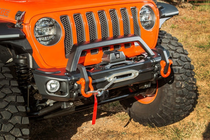 Rugged Ridge 18-22 Jeep Wrangler JL/JT Grille Arcus Front Bumper Stamped Steel Overrider Bar Rugged Ridge Bumpers - Steel