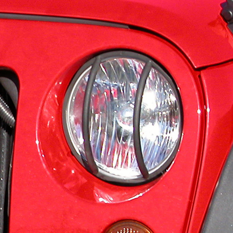 Rugged Ridge 07-18 Jeep Wrangler JK Black Headlight Euro Guards Rugged Ridge Light Covers and Guards