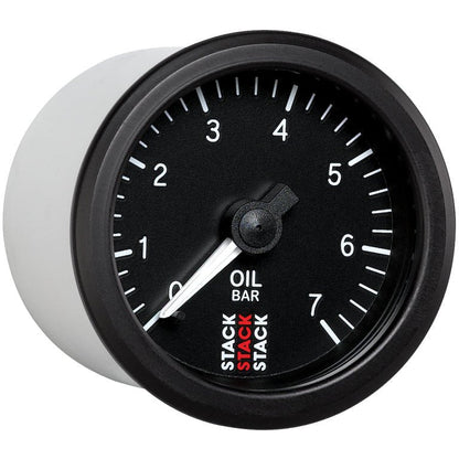 Autometer Stack Instruments 52mm 0-7 BAR M10 (M) Mechanical Oil Pressure Gauge - Black AutoMeter Gauges