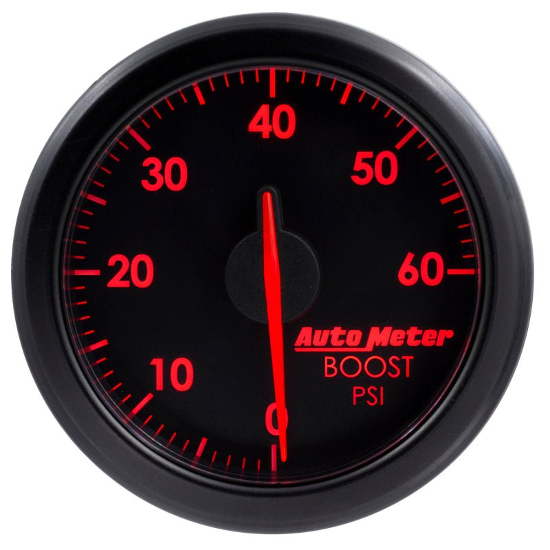 Autometer Airdrive 2-1/6in Boost Gauge 0-60 PSI - Black AutoMeter Gauges