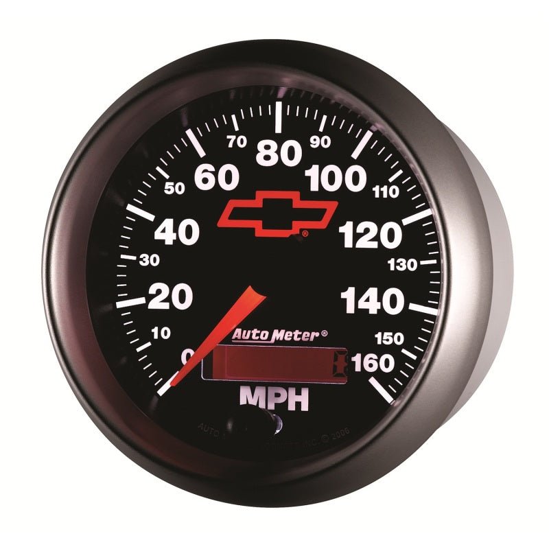 Autometer Speedometer 3-3/8in, 0-160 MPH, Elec. Programmable - Bowtie Black AutoMeter Gauges