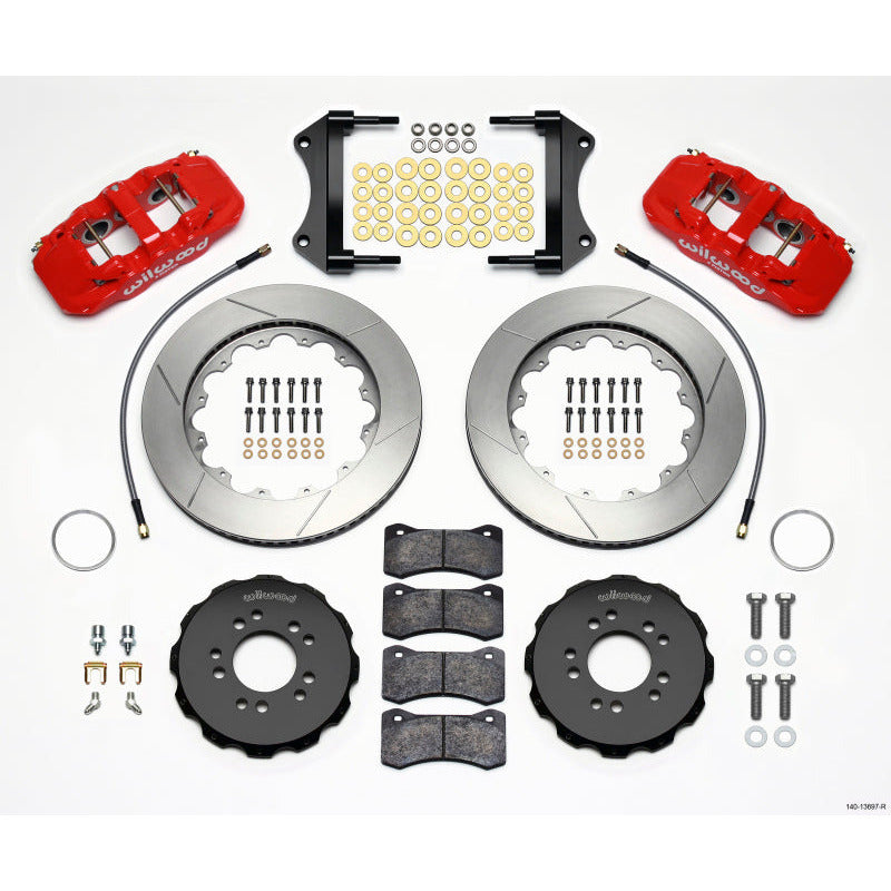 Wilwood AERO6 Front Hat Kit 14.25 Red 2014-Up Corvette C7 w/Lines Wilwood Big Brake Kits