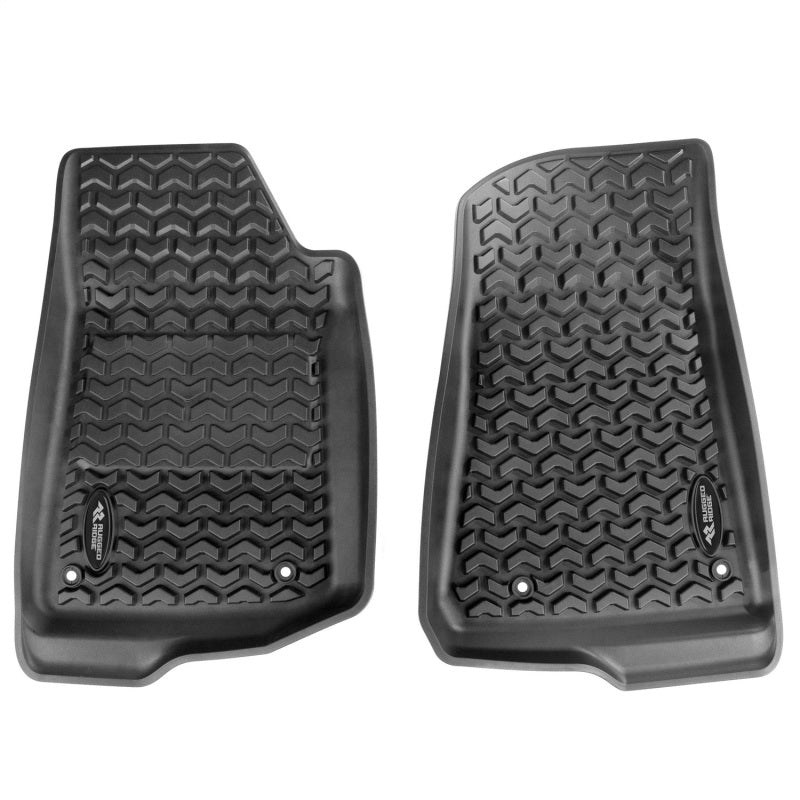 Rugged Ridge Floor Liner Kit Black F/R 20-21 Jeep Gladiator (JT) Rugged Ridge Floor Mats - Rubber