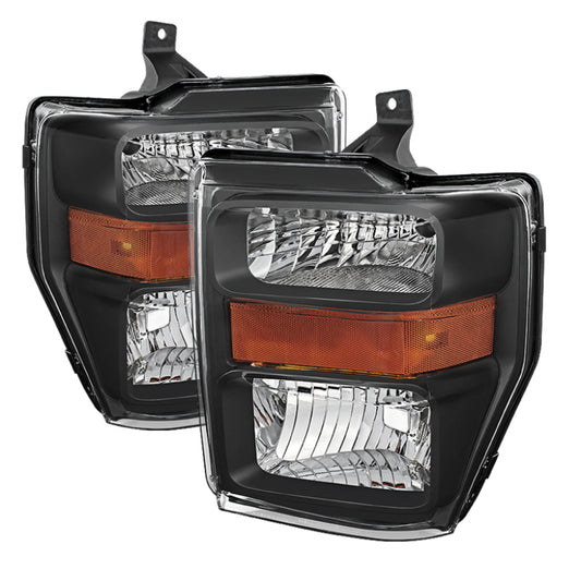 Xtune Ford F250/350/450 Super Duty 08-10 OEM Headlights Black HD-JH-FS08-AM-BK SPYDER Headlights