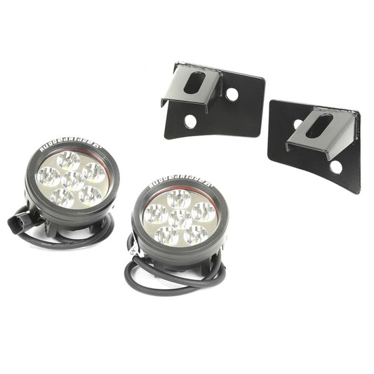 Rugged Ridge 07-18 Jeep Wrangler JK Round Windshield LED Light Kit w/ Brackets Rugged Ridge Light Bars & Cubes