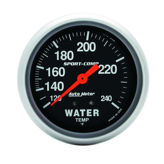 Autometer Sport-Comp 2 5/8in 120-240 F Mechanical Water Temp Gauge AutoMeter Gauges