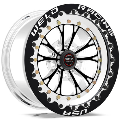 Weld Vitesse 15x10 / 5x4.5 BP / 3.5in. BS Black Wheel - Black Single Beadlock MT Weld Wheels - Forged