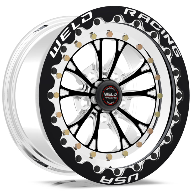 Weld Vitesse 15x10 / 5x4.5 BP / 6.5in. BS Black Wheel - Black Single Beadlock MT Weld Wheels - Forged