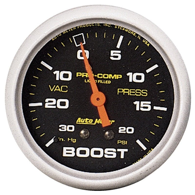 Autometer Pro-Comp 30 In Hg/20 PSI Liquid Filled Mechanical Boost Gauge AutoMeter Gauges