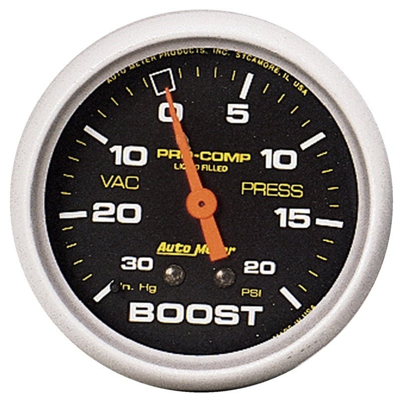 Autometer Pro-Comp 30 In Hg/20 PSI Liquid Filled Mechanical Boost Gauge AutoMeter Gauges