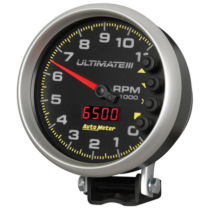 AutoMeter Gauge Tach 5in. 11K RPM Pedestal Datalogging Ultimate IIi Playback Black AutoMeter Performance Monitors