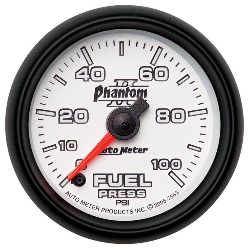Autometer Phantom II 52.4mm Full Sweep Electronic 0-100psi Fuel Pressure Guage AutoMeter Gauges