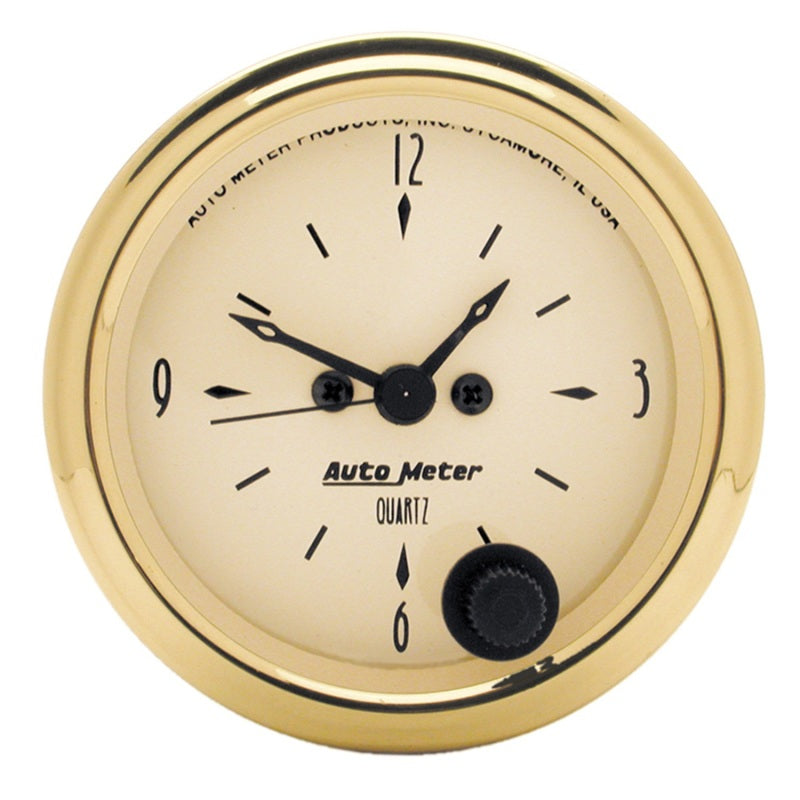 AutoMeter Gauge Clock 2-1/16in. 12HR Analog Golden Oldies AutoMeter Gauges