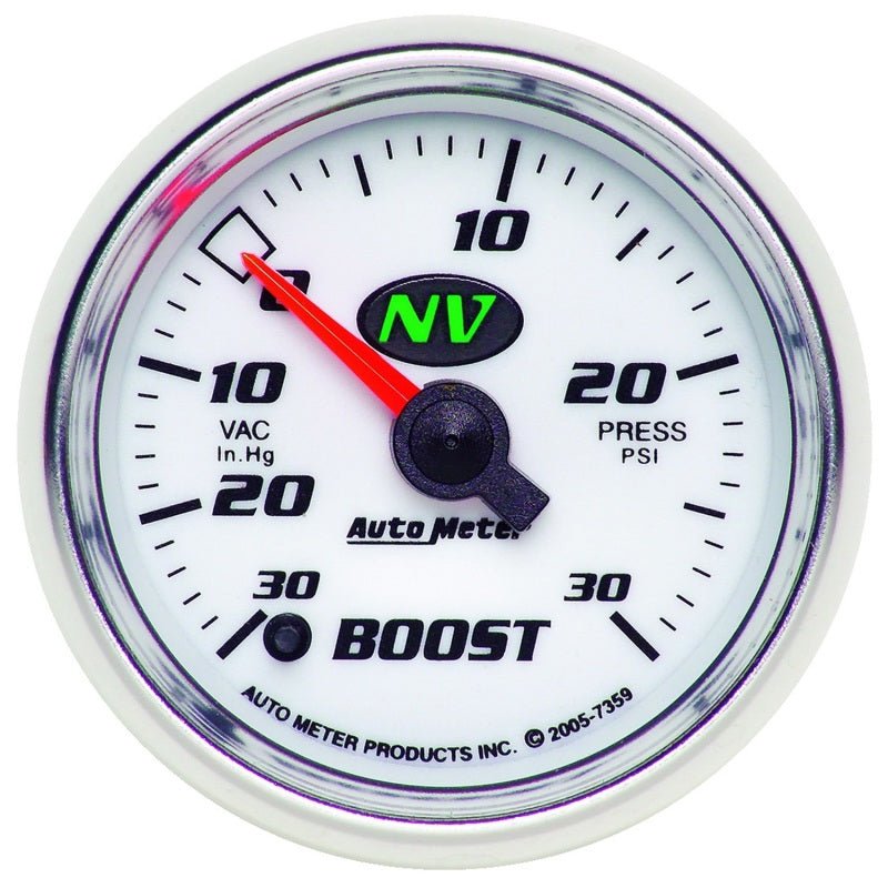 Autometer NV 52.4mm Full Sweep Electronic 30 In Hg/30 PSI Vacuum / Boost Gauge AutoMeter Gauges