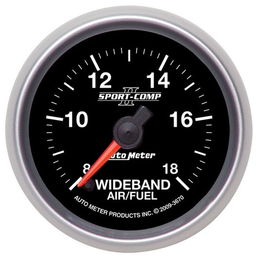 Autometer Sport-Comp II 52mm 8:1-18:1 AFR Wideband Air/Fuel Ratio Analog Gauge AutoMeter Gauges