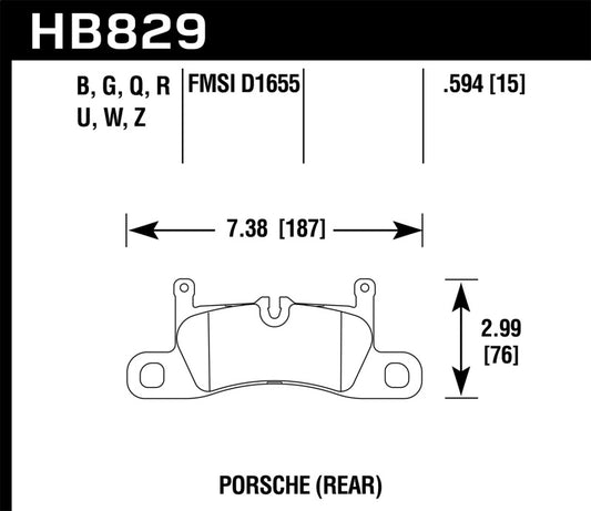 Hawk 12-17 Porsche 911 DTC-80 Race Rear Brake Pads