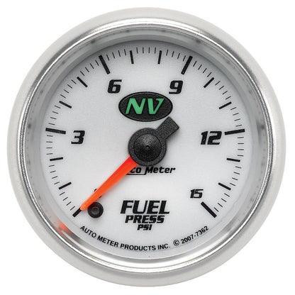 AutoMeter Gauge Fuel Pressure 2-1/16in. 15PSI Digital Stepper Motor NV AutoMeter Gauges