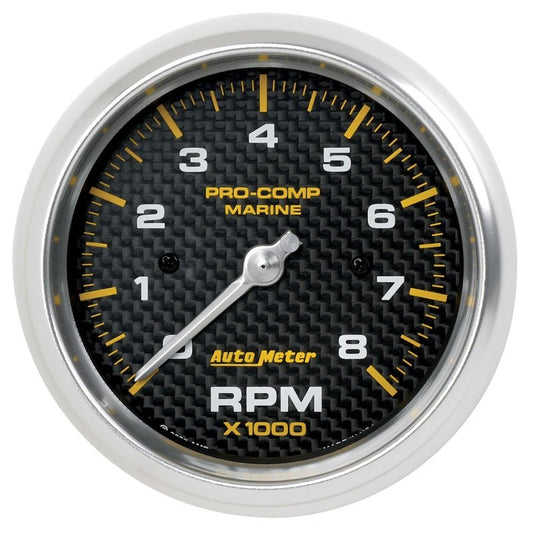 Autometer Marine Carbon Fiber 3-3/8in 8k RPM Tachometer AutoMeter Gauges