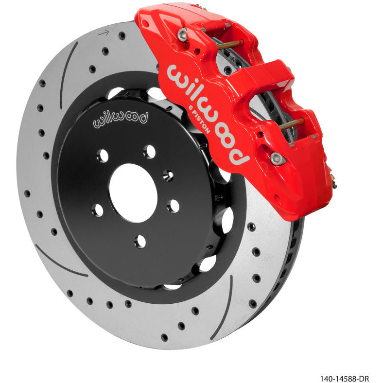 Wilwood AERO6 Front Kit 15.00in BBK - 08-12 Audi A4/A5/S5 - Drilled & Slotted Rotor - Red Wilwood Big Brake Kits