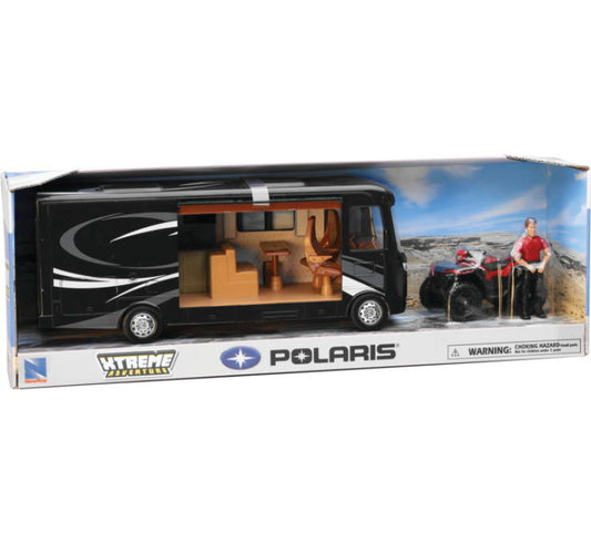 New Ray Toys Polaris Sportsman with RV Van and Figurine