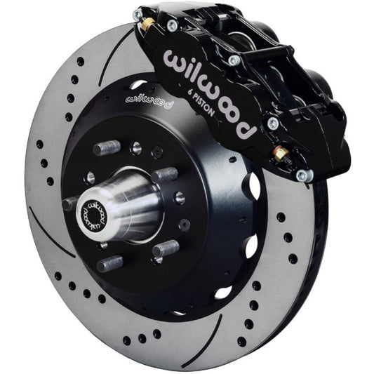 Wilwood Narrow Superlite 6R Dust-Seal Front Hub Kit 14.00in Drilled 1965-1969 Mustang Drum Spindle Wilwood Big Brake Kits