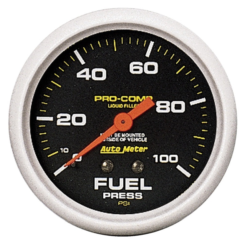 Autometer Liquid Filled Mechanical 2-5/8inch 100 PSI Fuel Pressure Gauge AutoMeter Gauges