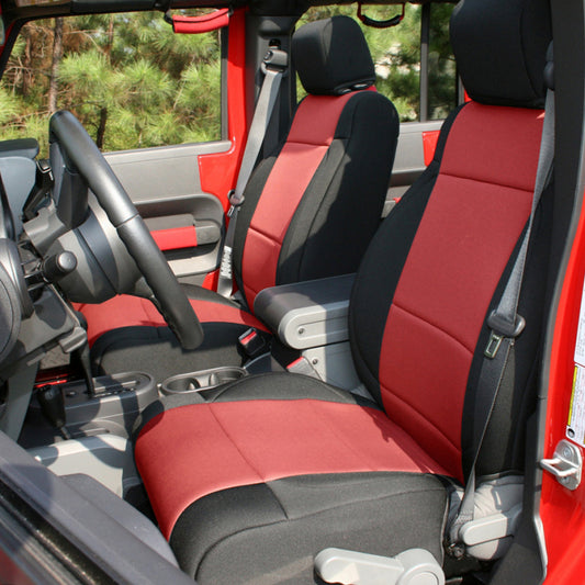 Rugged Ridge Seat Cover Kit Black/Red 11-18 Jeep Wrangler JK 2dr Rugged Ridge Seat Covers