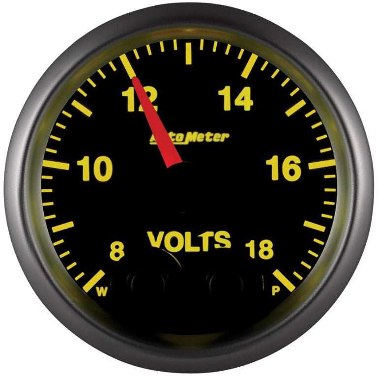 Autometer Elite 52.4mm Peak & Warn w/ Electronic Control 8-18 Volt Voltmeter AutoMeter Gauges