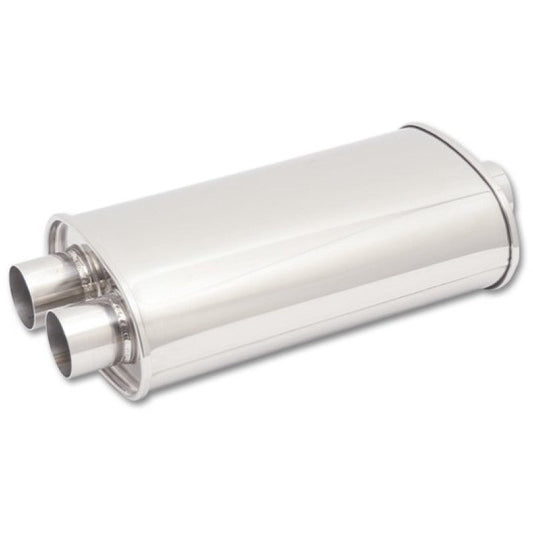 Vibrant StreetPower Oval Muffler 5in x 9in x 15in - 3in inlet/Dual Outlet (Center In - Dual Out) Vibrant Muffler