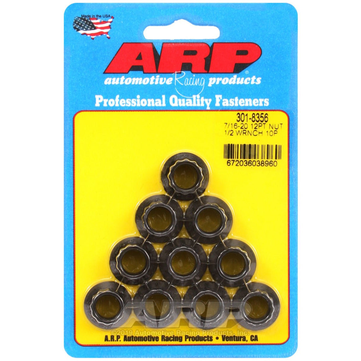 ARP 7/16-20 1/2 Socket 12 Pt Nut Kit (Pack of 10) ARP Hardware Kits - Other