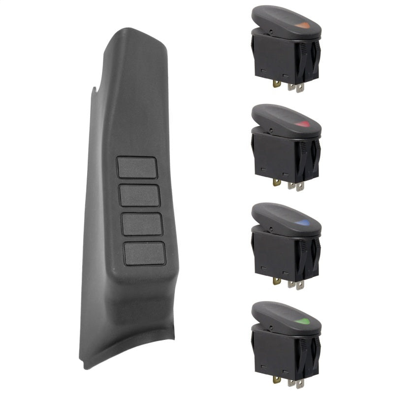 Rugged Ridge A-Pillar 4 Switch Pod Black RHD 11-18 Jeep Wrangler JK Rugged Ridge Dash & Interior Trim