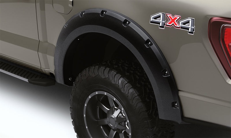 Lund 21-22 Ford F-150 (Excl. Lightning) RX-Rivet Style Textured Fender Flares - Black (2 Pc. Rear)