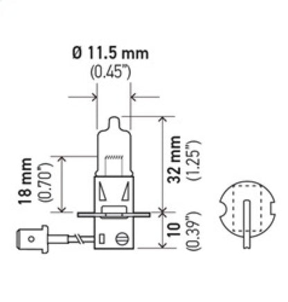 Hella Bulb H3 12V 55W Pk22S T325 +50