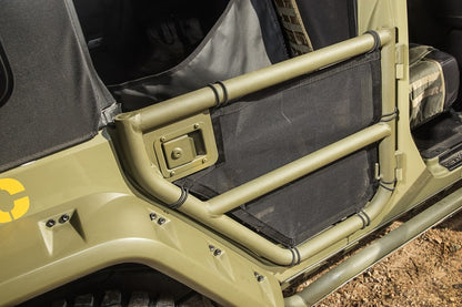 Rugged Ridge Tube Door Covers Rear Pair Black 07-18 Jeep Wrangler JKU Rugged Ridge Doors