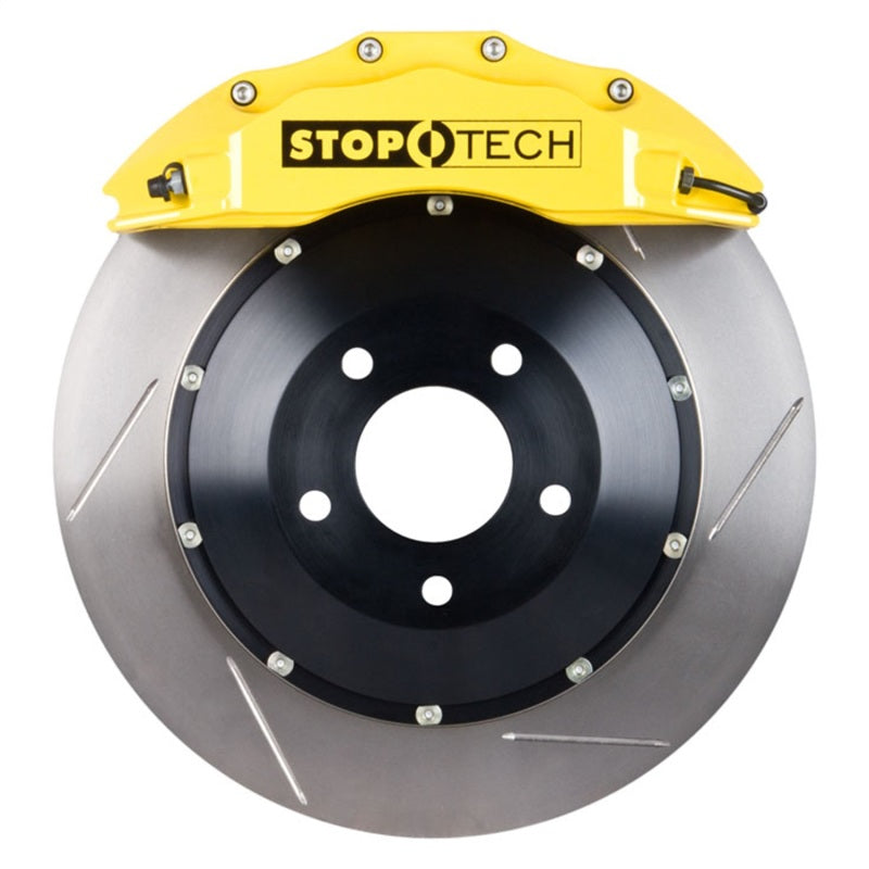StopTech 06-09 Chevy Corvette Front BBK w/ Yellow ST-60 Calipers Slotted 380x35mm Rotors Pads Lines Stoptech Big Brake Kits