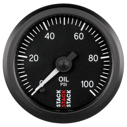 Autometer Stack 52mm 0-100 PSI 1/8in NPTF Male Pro Stepper Motor Oil Pressure Gauge - Black AutoMeter Gauges