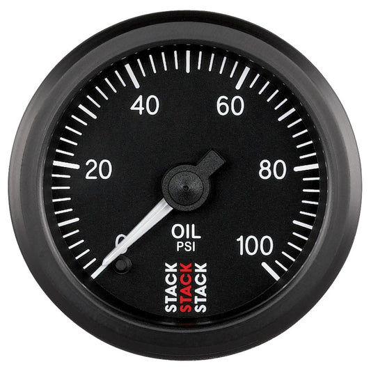 Autometer Stack 52mm 0-100 PSI 1/8in NPTF Male Pro Stepper Motor Oil Pressure Gauge - Black AutoMeter Gauges