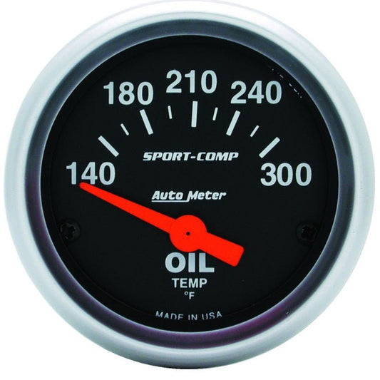 Autometer Sport-Comp 52mm 140-300 Deg F Electronic Oil Temp Gauge AutoMeter Gauges