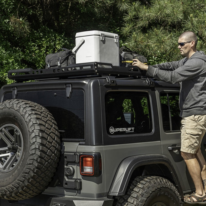 Rugged Ridge Roof Rack with Basket 18-20 Jeep Wrangler JL 4Dr Hardtops Rugged Ridge Roof Rack