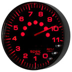 Autometer Spek-Pro Gauge Tachometer 5in 11K Rpm W/Shift Light & Peak Mem Black/Black AutoMeter Gauges