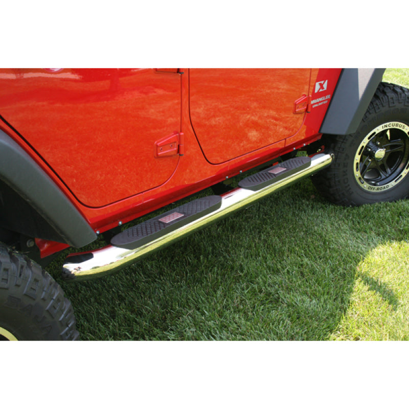 Rugged Ridge 4in Round Step SS 07-18 Jeep Wrangler Unlimited JK Rugged Ridge Side Steps