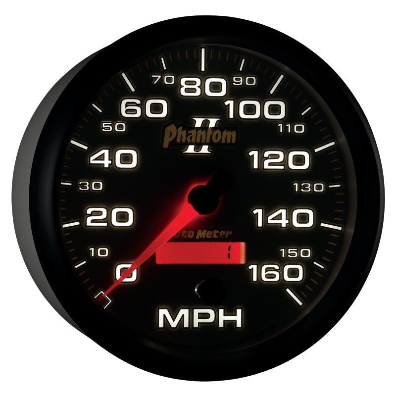 Autometer Phantom II 5in Electrical Programmable Speedometer 150MPH AutoMeter Gauges