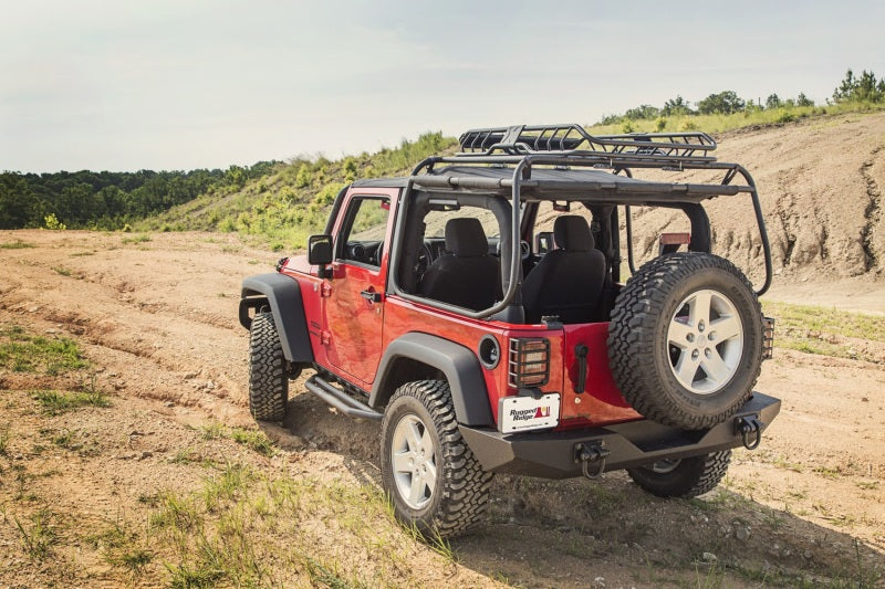 Rugged Ridge XHD Rear Bumper Textured Black 07-18 Jeep Wrangler Rugged Ridge Bumpers - Steel