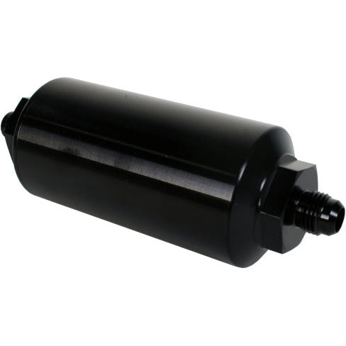 Aeromotive In-Line Filter - (AN-6 Male) 10 Micron Microglass Element Bright Dip Black Finish Aeromotive Fuel Filters